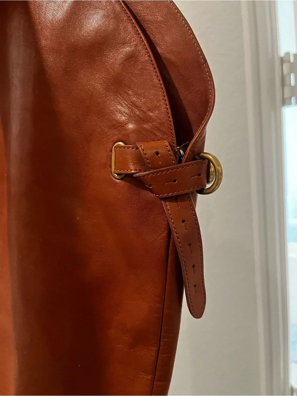COACH Cheyenne Whisky Leather over the knee boots 9.5
